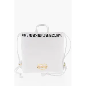 Moschino LOVE Faux Leather Handbag with Printed Women's Logo