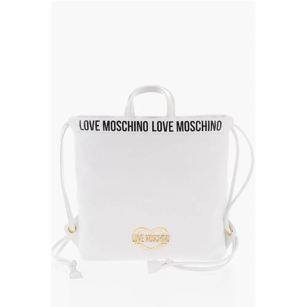 Moschino LOVE Faux Leather Handbag with Printed Women's Logo