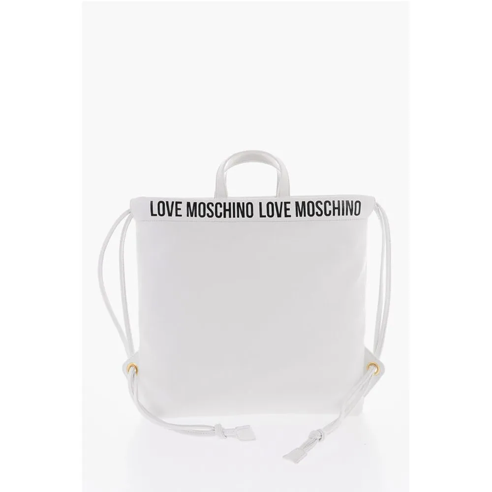 Moschino LOVE Faux Leather Handbag with Printed Women's Logo