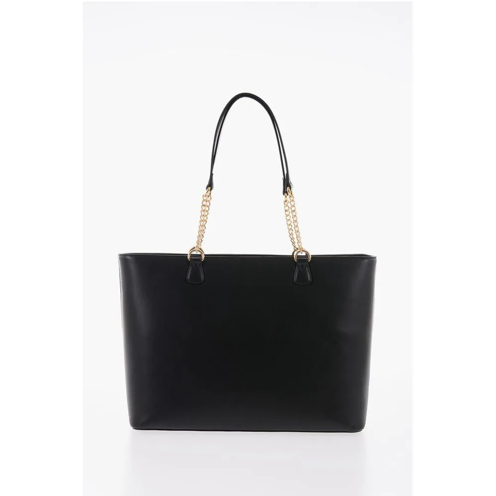 Moschino LOVE Faux Leather Tote Bag with Golden Women's Details
