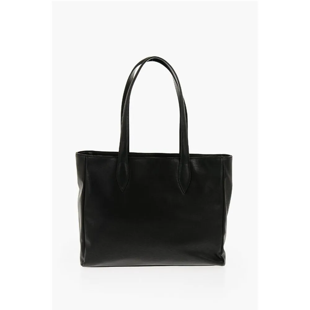 Moschino LOVE Faux Leather Tote Bag with Heart Shaped Women's Pouch