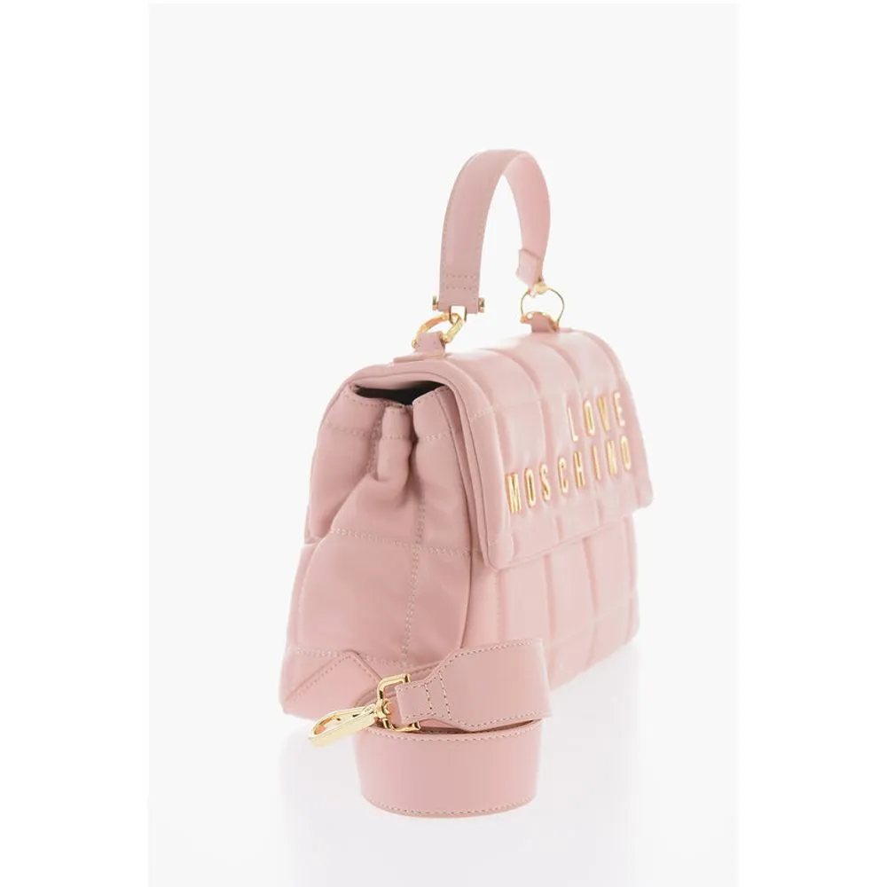 Moschino LOVE Quilted Faux Leather Bag with Golden Women's Logo