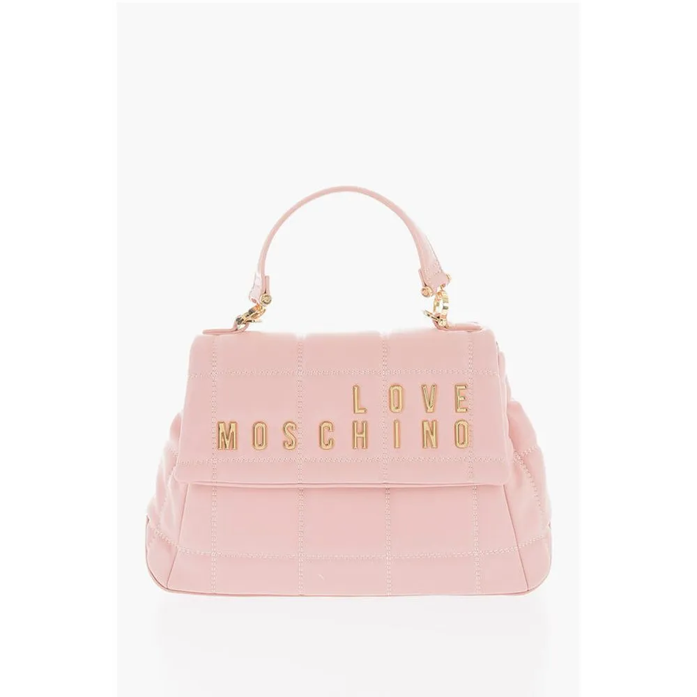 Moschino LOVE Quilted Faux Leather Bag with Golden Women's Logo