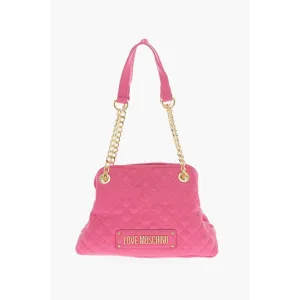 Moschino LOVE Quilted Mini Handle Bag with Golden Women's Logo