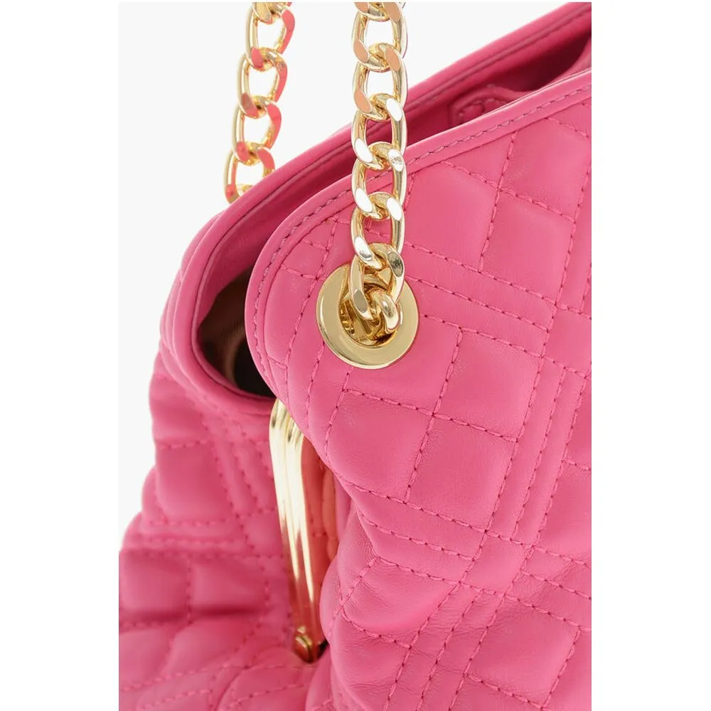 Moschino LOVE Quilted Mini Handle Bag with Golden Women's Logo