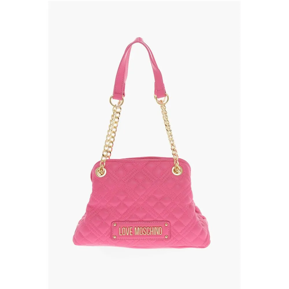 Moschino LOVE Quilted Mini Handle Bag with Golden Women's Logo