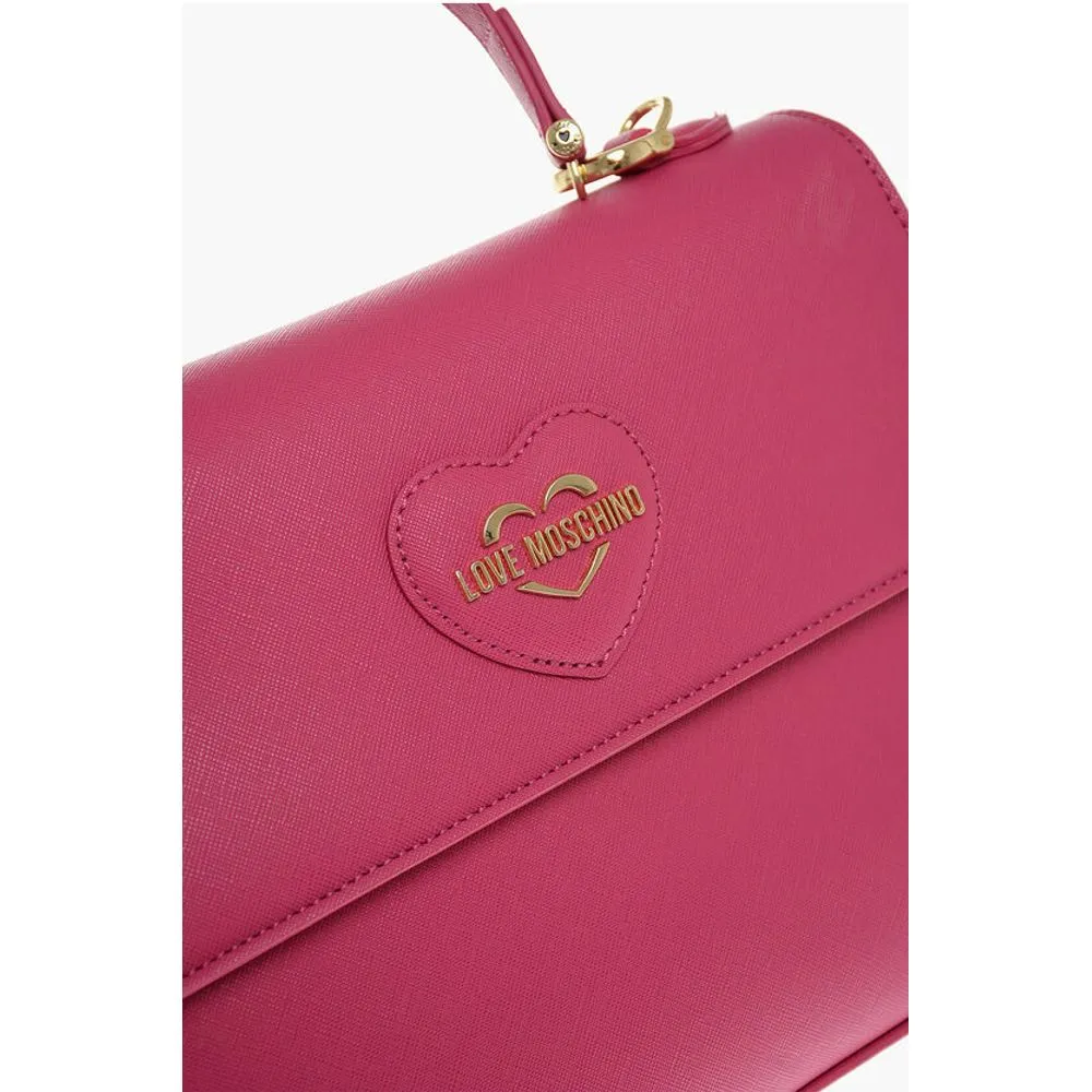 Moschino LOVE Saffiano Faux Leather Hande Bag with Removable Women's Shoulder