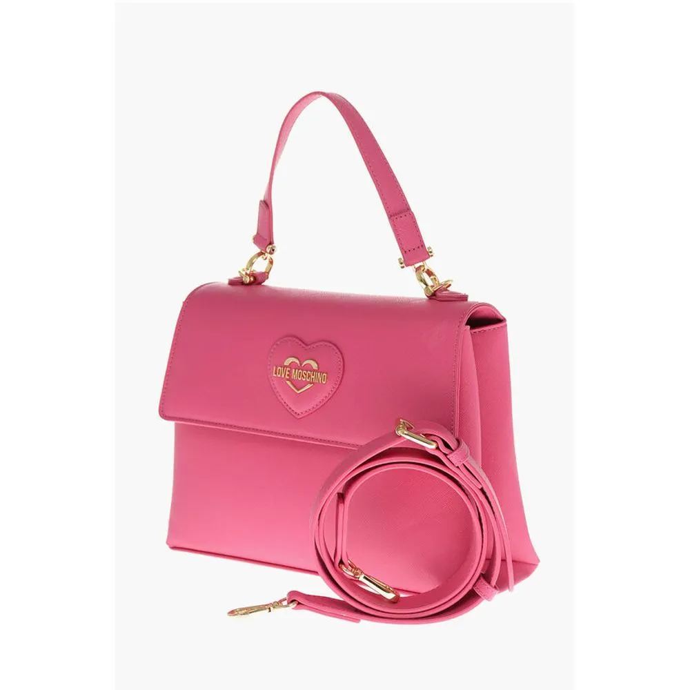 Moschino LOVE Saffiano Faux Leather Hande Bag with Removable Women's Shoulder