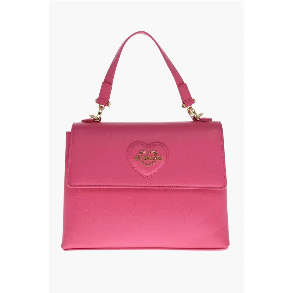Moschino LOVE Saffiano Faux Leather Hande Bag with Removable Women's Shoulder