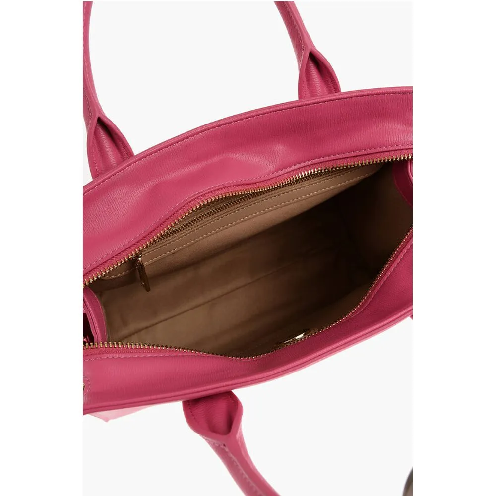 Moschino LOVE Solid Color Tote Bag with Golden Women's Logo