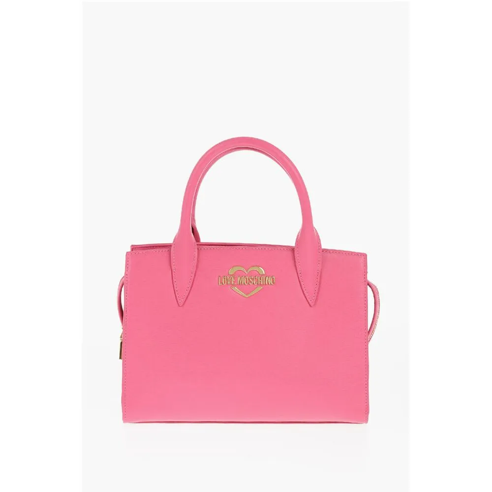 Moschino LOVE Solid Color Tote Bag with Golden Women's Logo