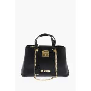 Moschino LOVE Textu Faux Leather LUCILLE Tote Bag with Double Women's Comp