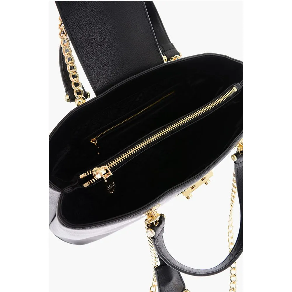 Moschino LOVE Textu Faux Leather LUCILLE Tote Bag with Double Women's Comp