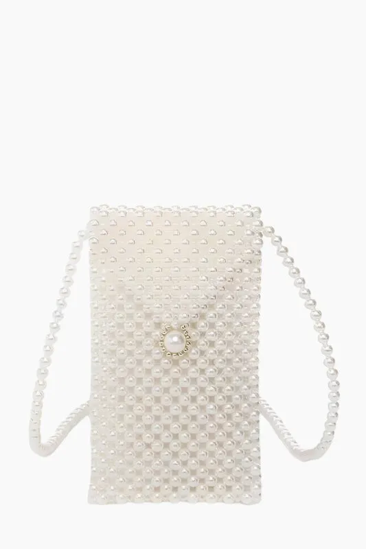 Pearl Beaded Phone Swing Bag