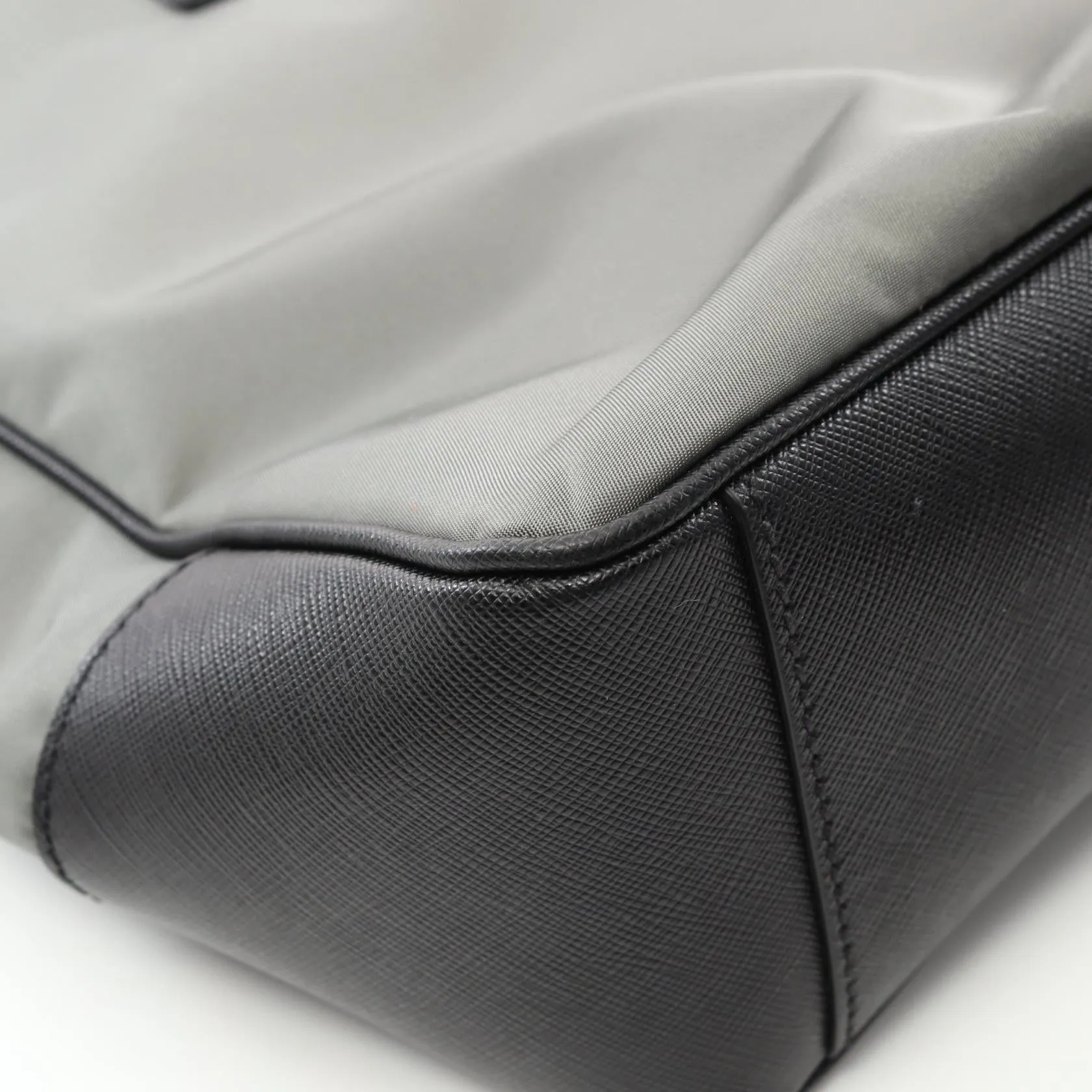 Prada Nylon Saffiano Leather Tote Bag