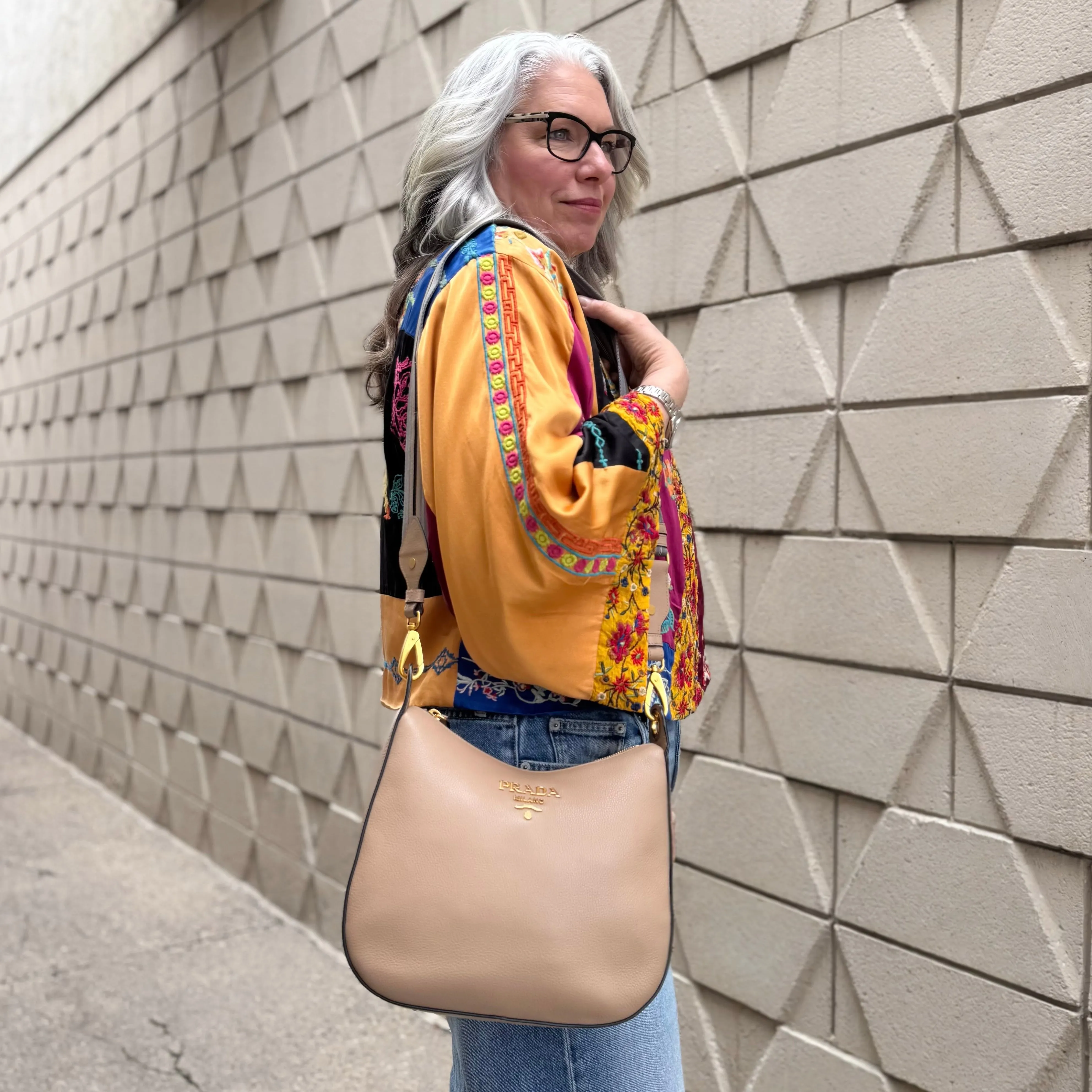 Prada Vitello Phenix Shoulder Bag