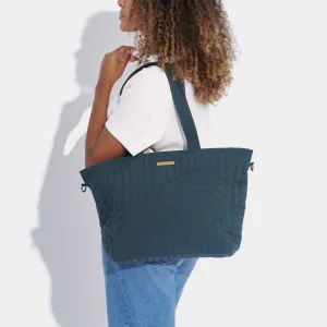 Quilted Tote Bag In Dusty Navy