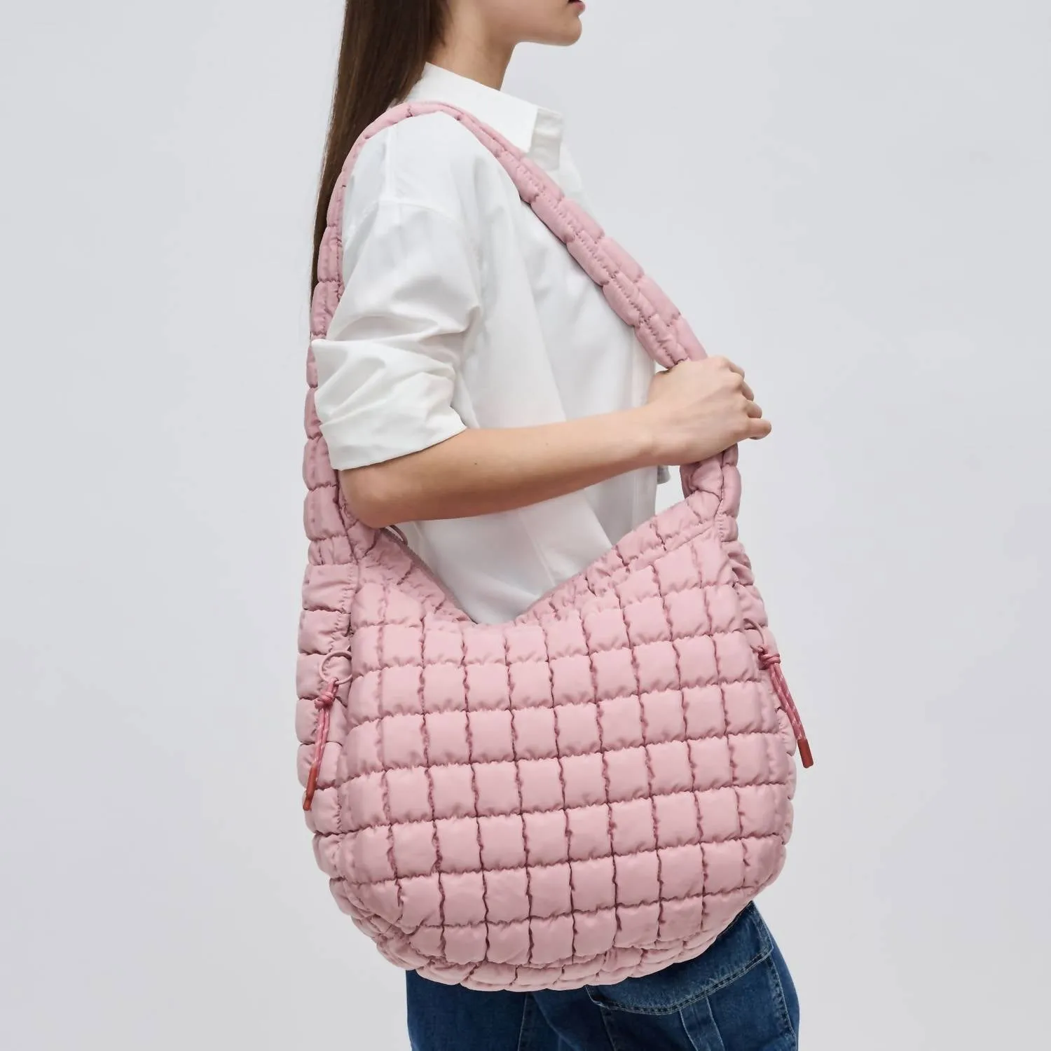 Revive Puffer Hobo Bag In Rose