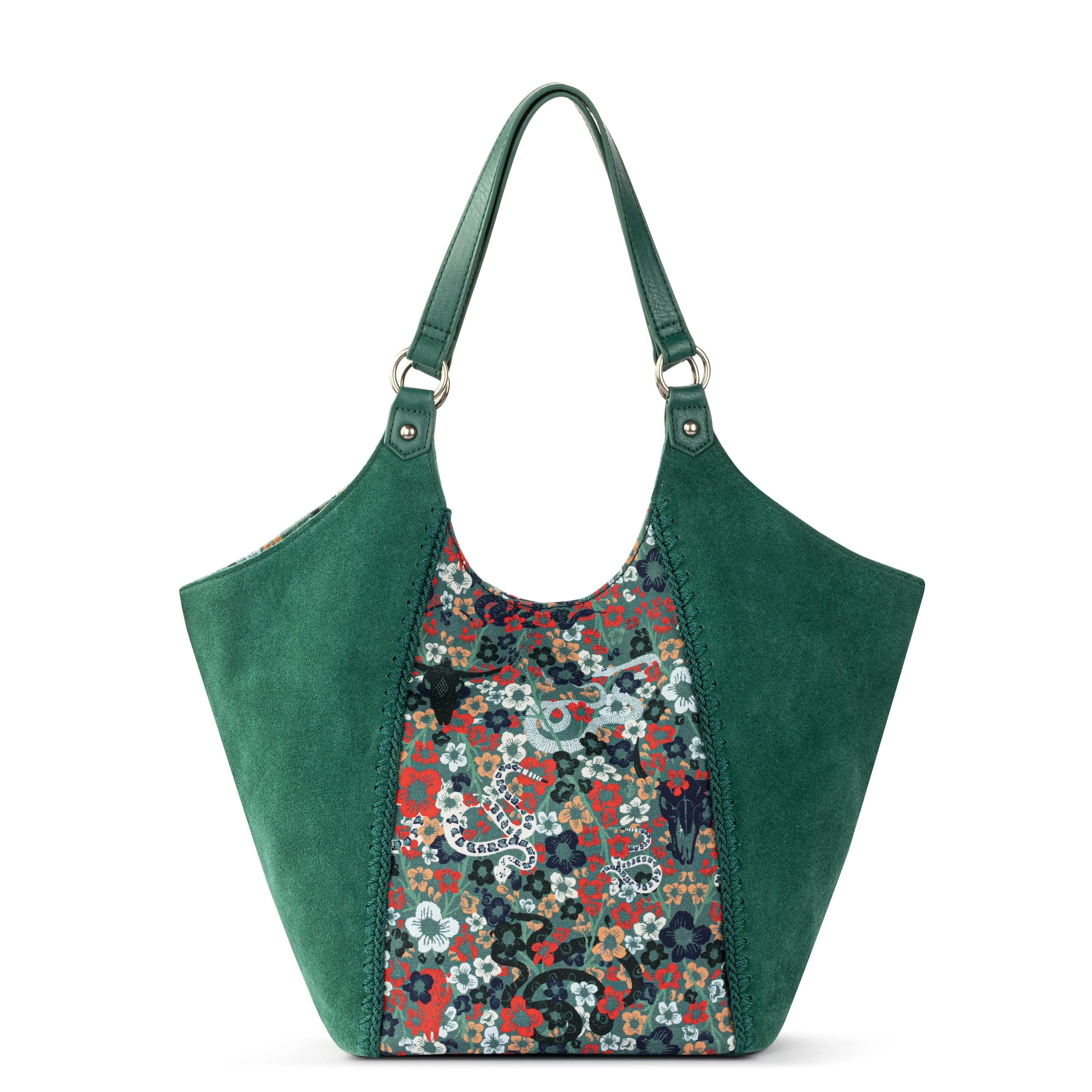 Roma Shopper - Leather - Emerald Mojave Garden