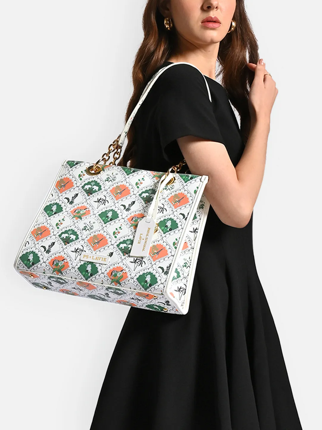 Safari Print Large Box Tote Bag