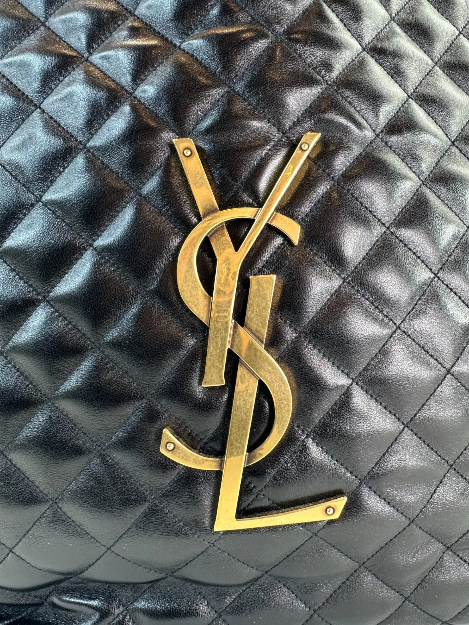 Saint Laurent Black Quilted Leather iCare Large Tote