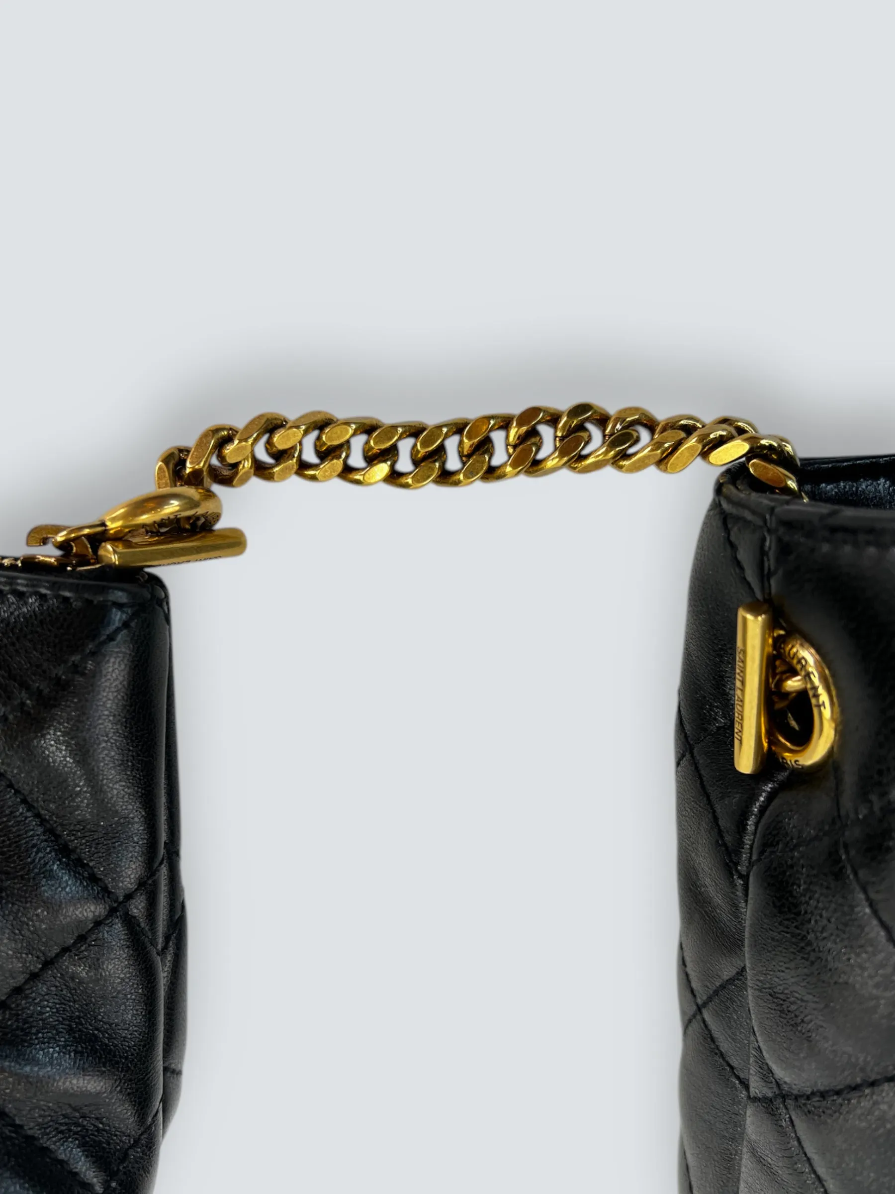 Saint Laurent Black Quilted Leather iCare Large Tote
