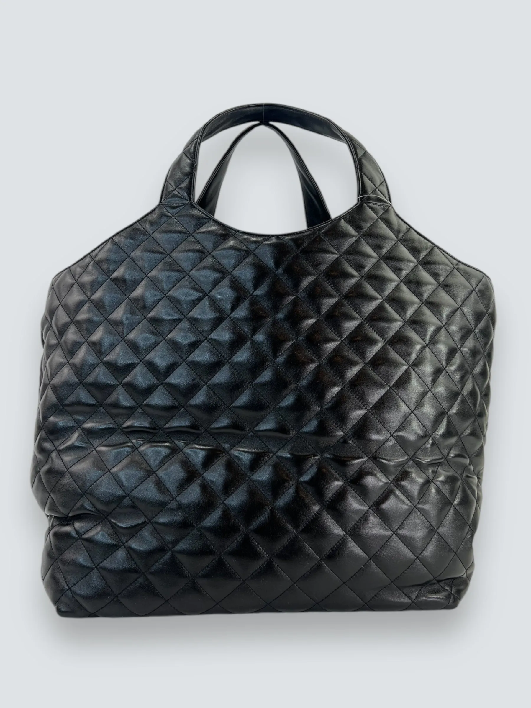 Saint Laurent Black Quilted Leather iCare Large Tote