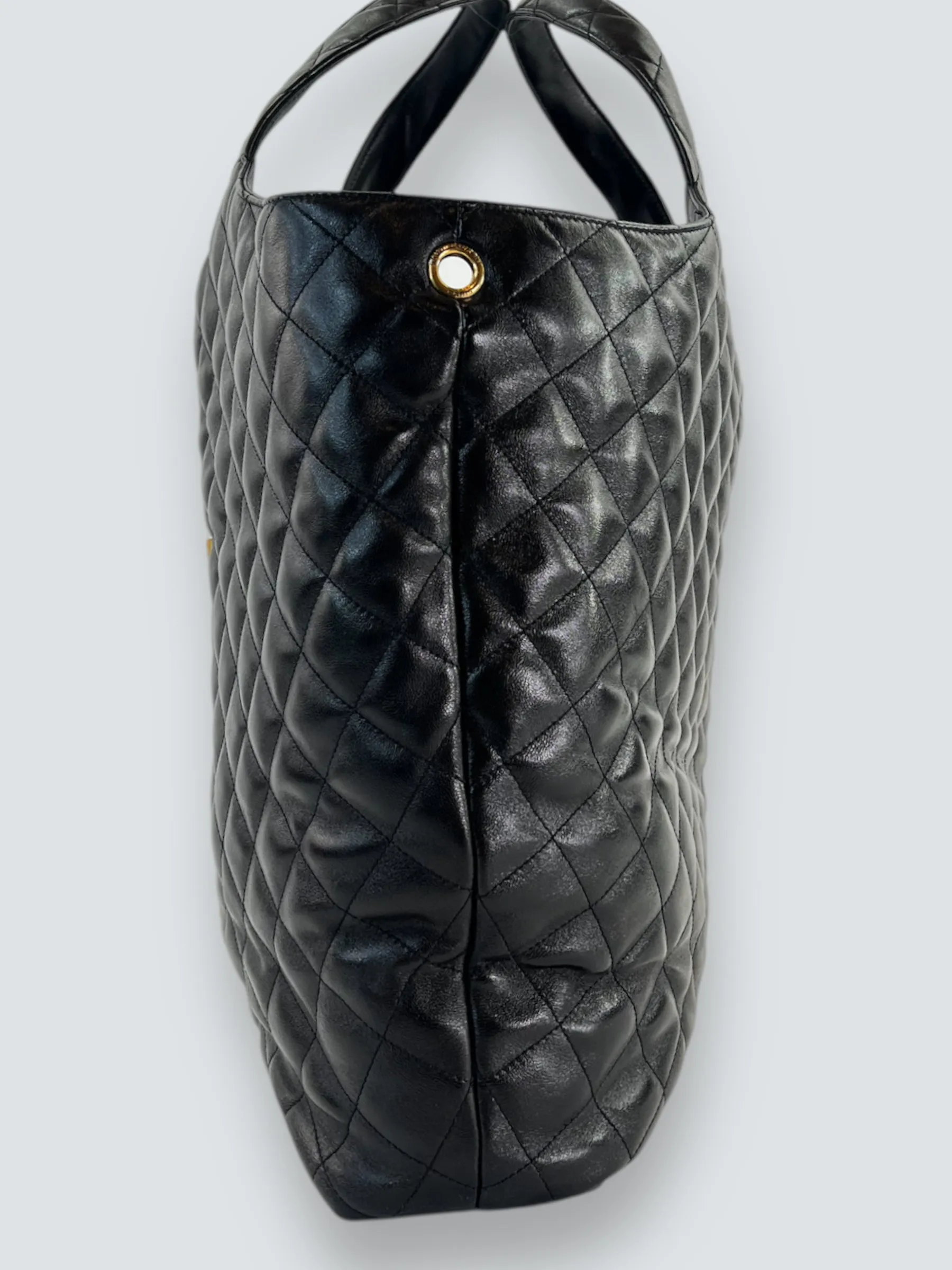 Saint Laurent Black Quilted Leather iCare Large Tote