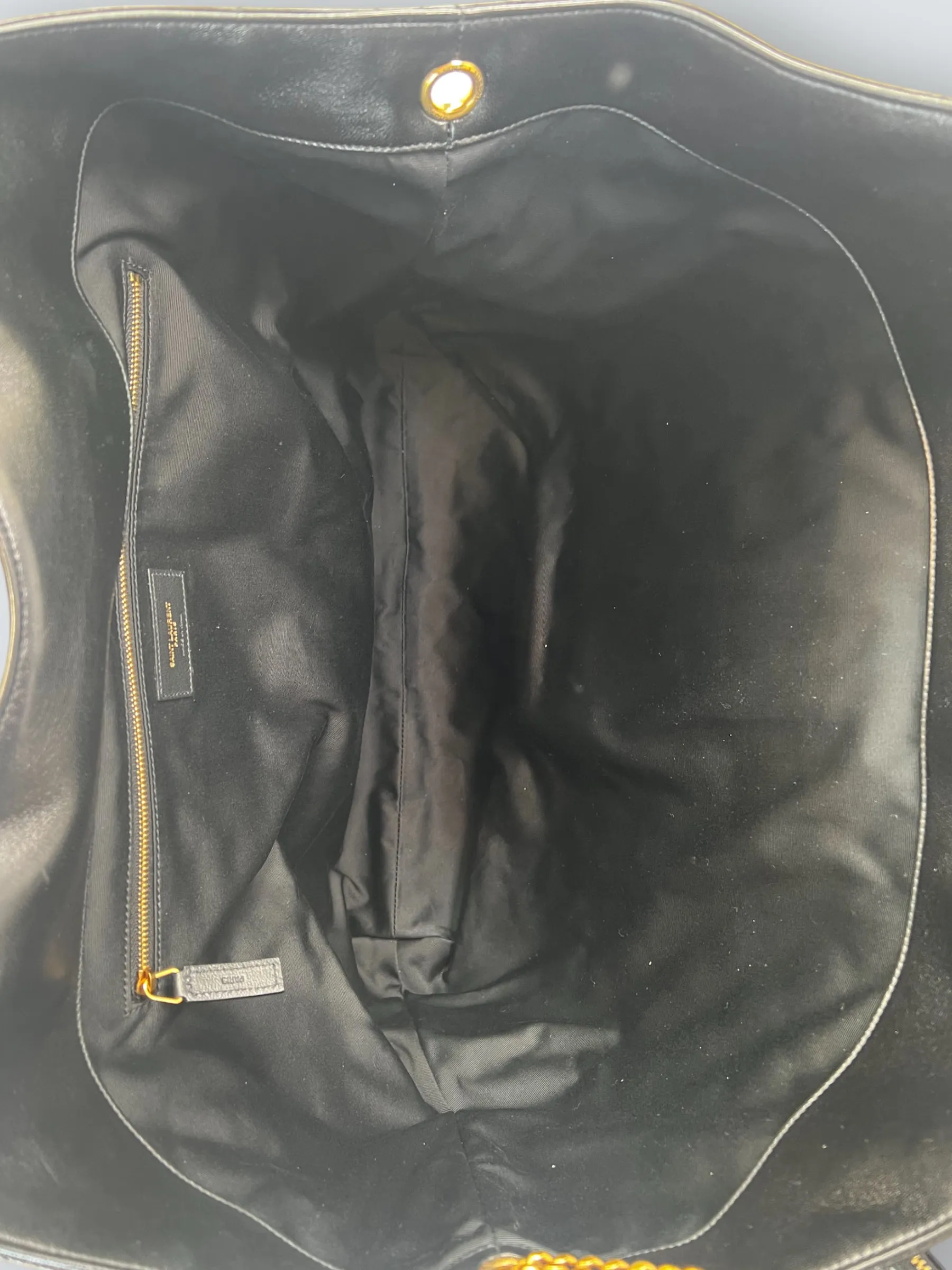 Saint Laurent Black Quilted Leather iCare Large Tote