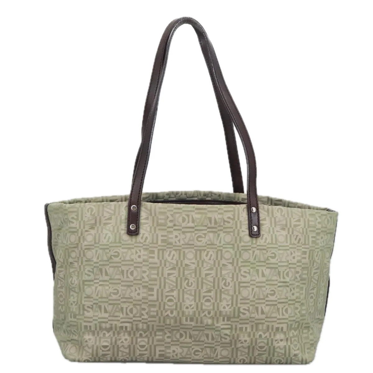 Salvatore Ferragamo Gancini  Canvas Tote Bag (Pre-Owned)