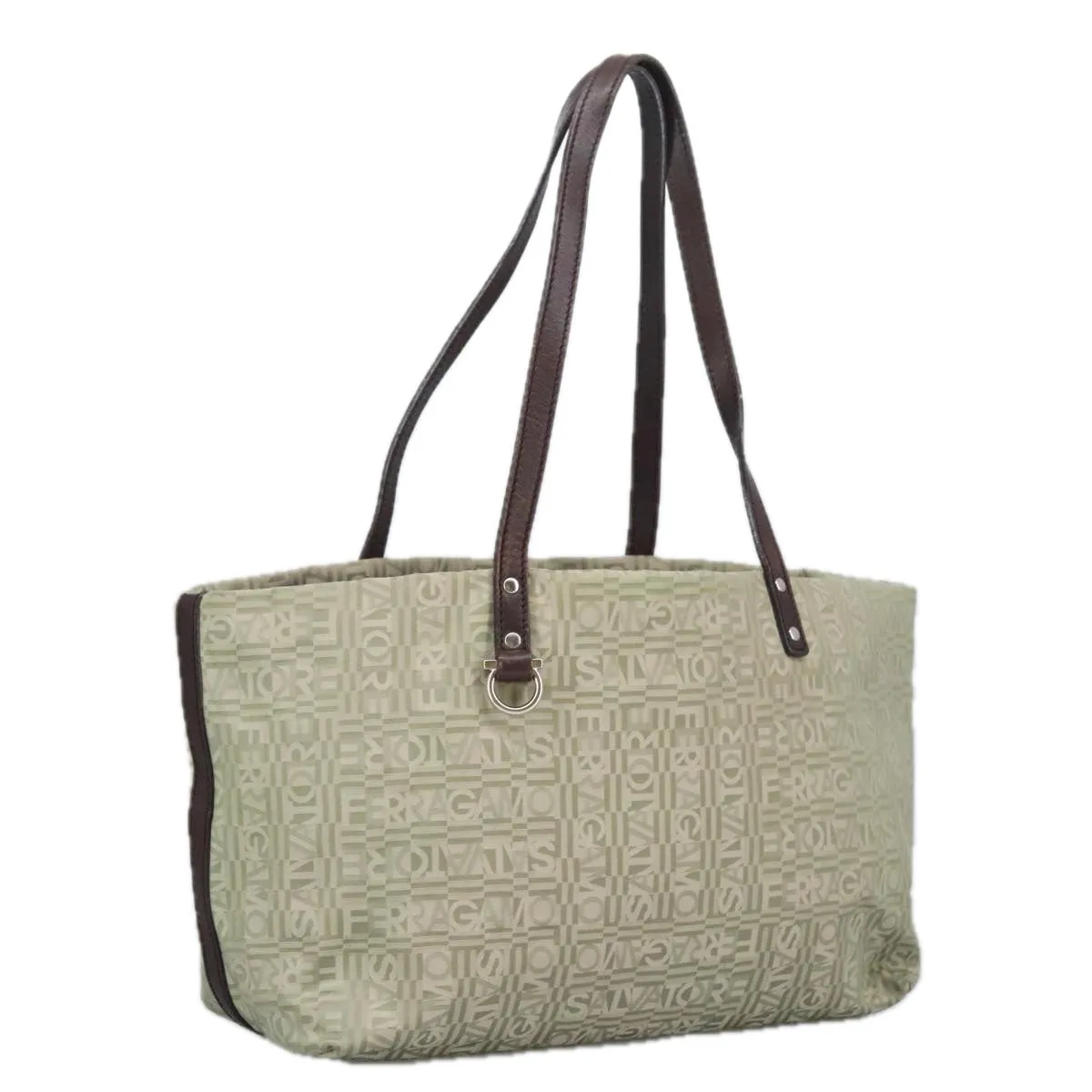 Salvatore Ferragamo Gancini  Canvas Tote Bag (Pre-Owned)