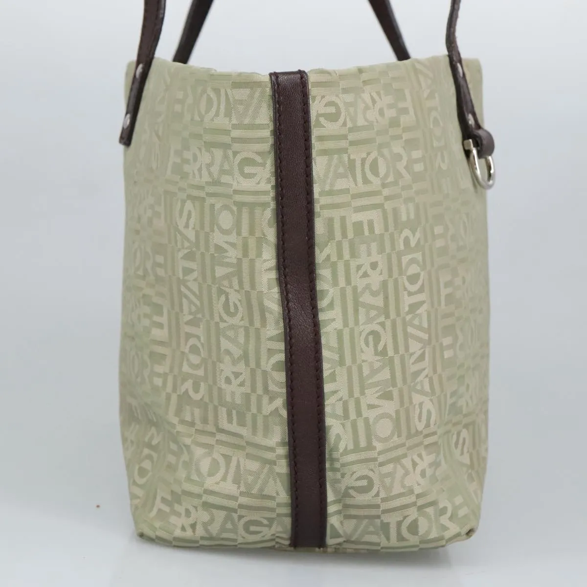 Salvatore Ferragamo Gancini  Canvas Tote Bag (Pre-Owned)