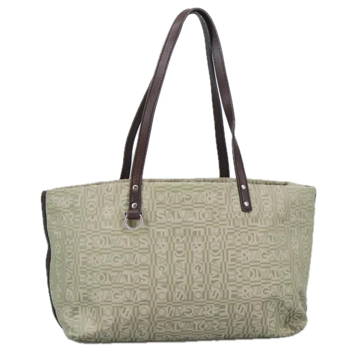 Salvatore Ferragamo Gancini  Canvas Tote Bag (Pre-Owned)