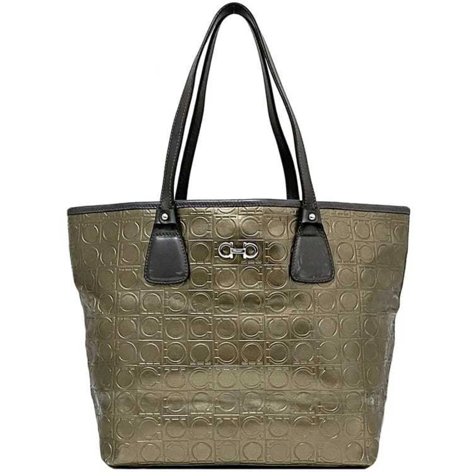 Salvatore Ferragamo gold Pvc Leather Tote Bag (Pre-Owned)