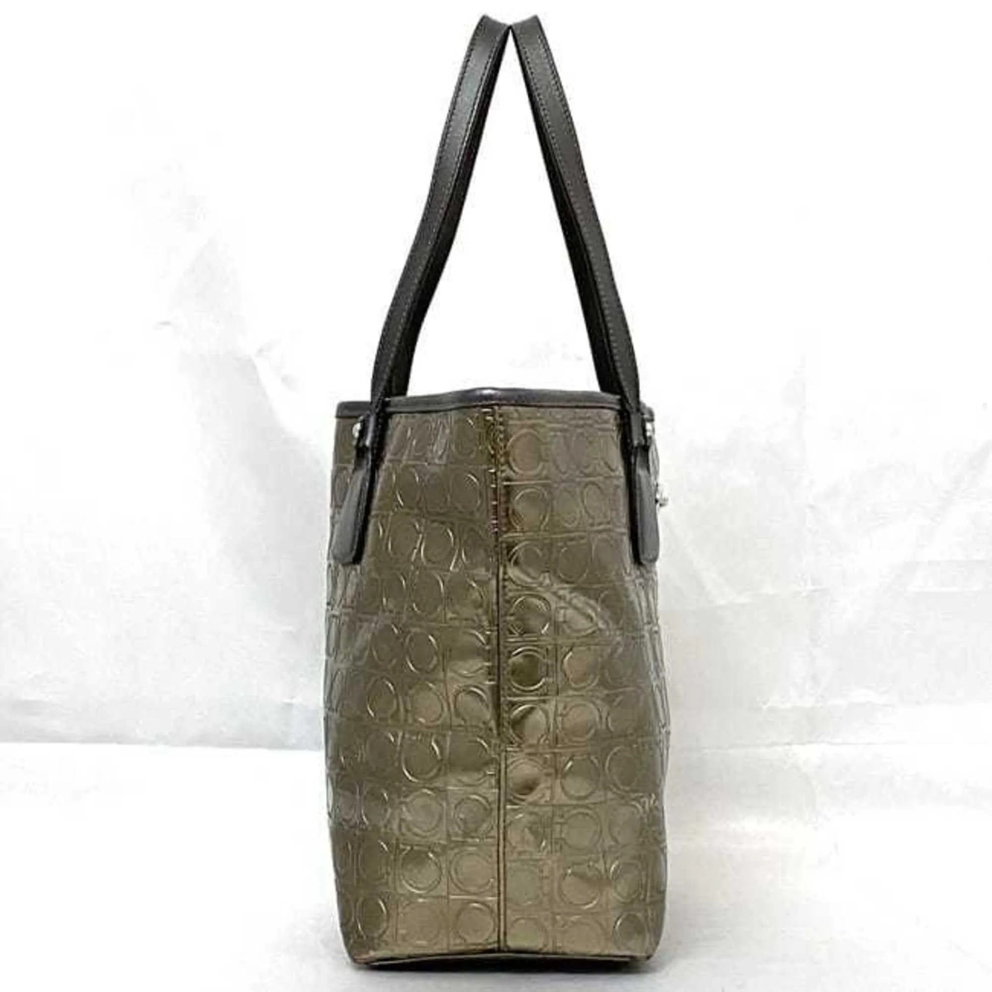 Salvatore Ferragamo gold Pvc Leather Tote Bag (Pre-Owned)