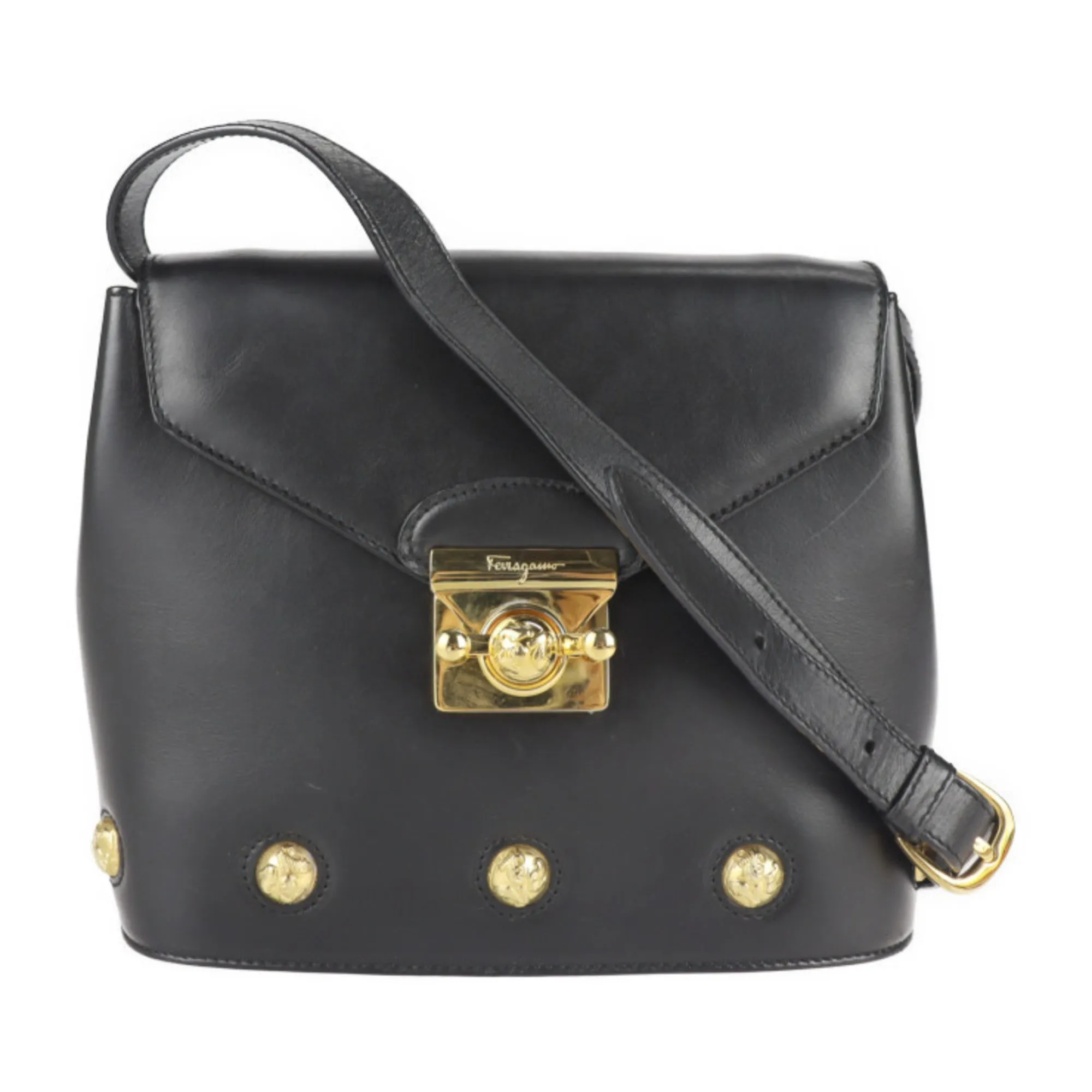 Salvatore Ferragamo  Leather Handbag Shopping Bag Shoulder Bag Tote Bag (Pre-Owned)