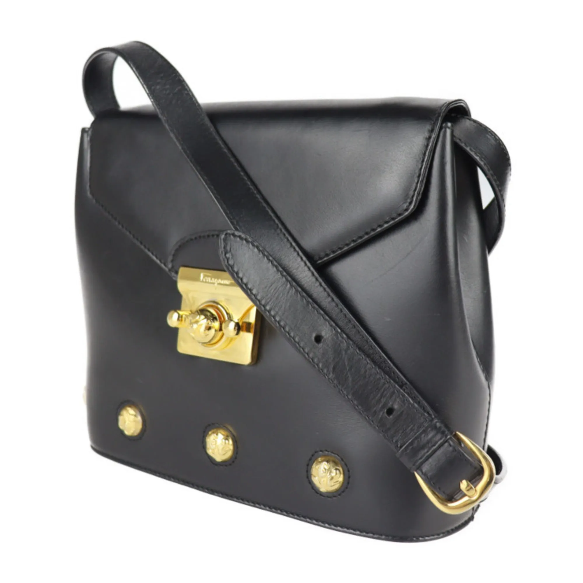 Salvatore Ferragamo  Leather Handbag Shopping Bag Shoulder Bag Tote Bag (Pre-Owned)
