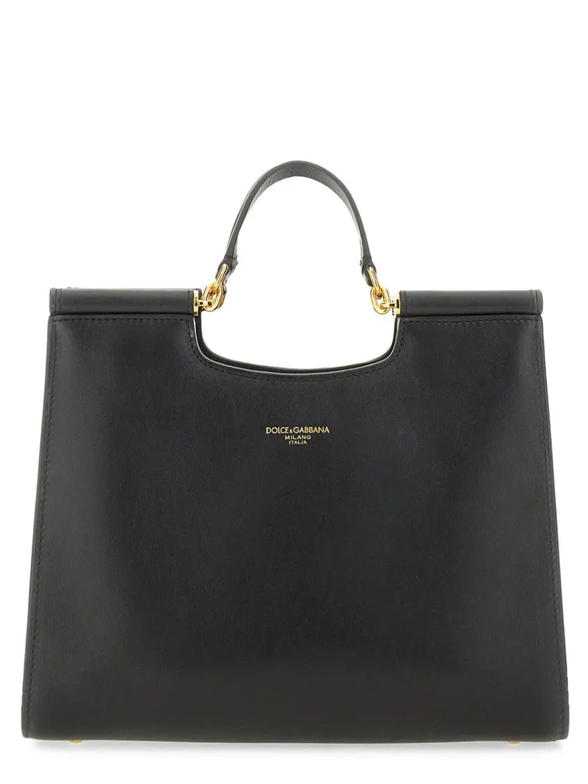Sicily" Small Leather Shopping Bag