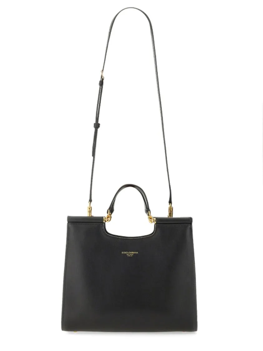 Sicily" Small Leather Shopping Bag