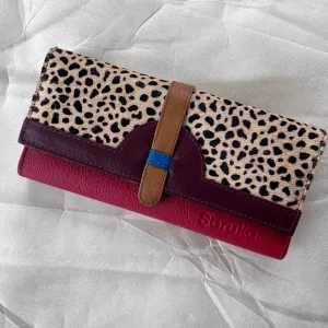 Soruka - Half Moon Wallet with Animal Print, Cranberry