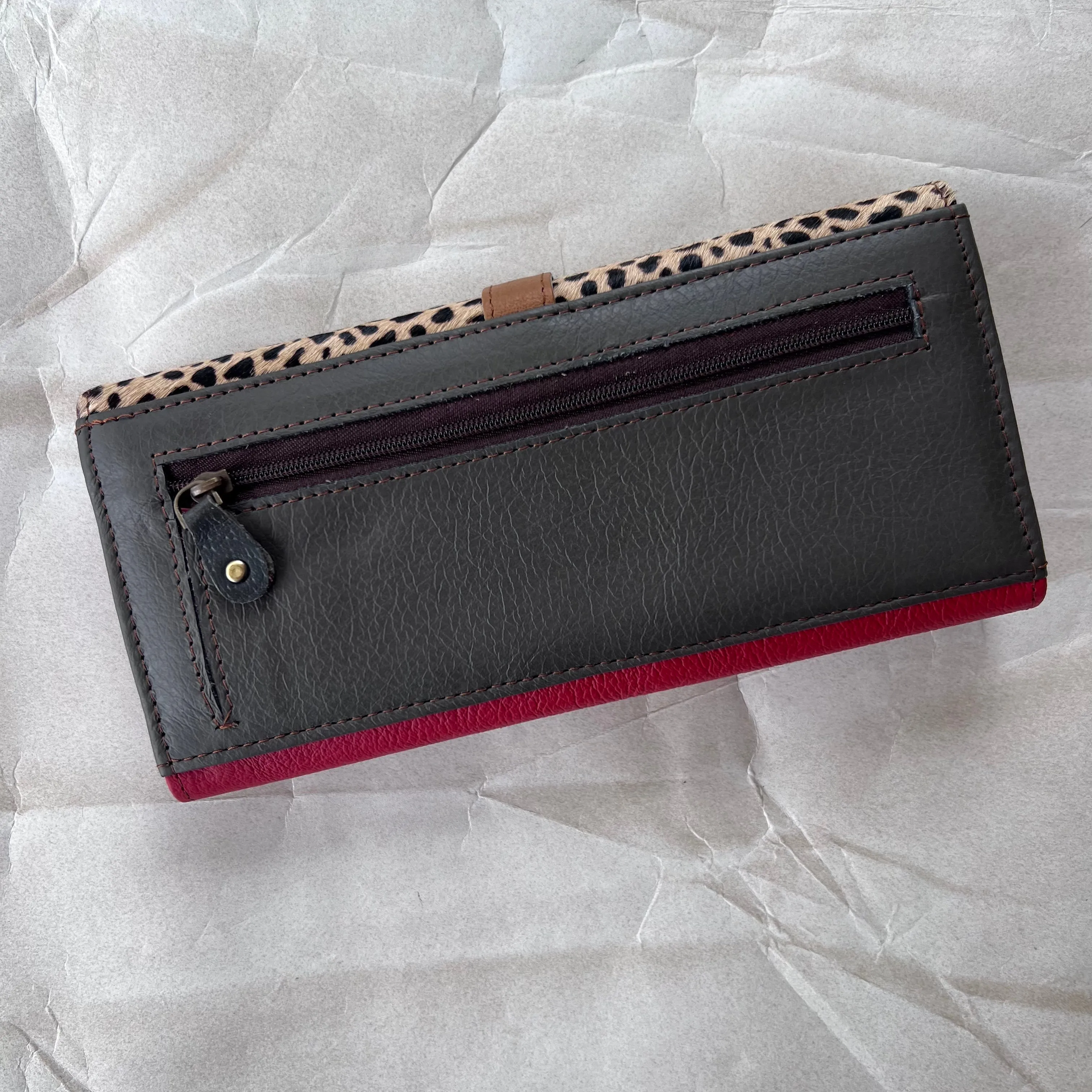 Soruka - Half Moon Wallet with Animal Print, Cranberry