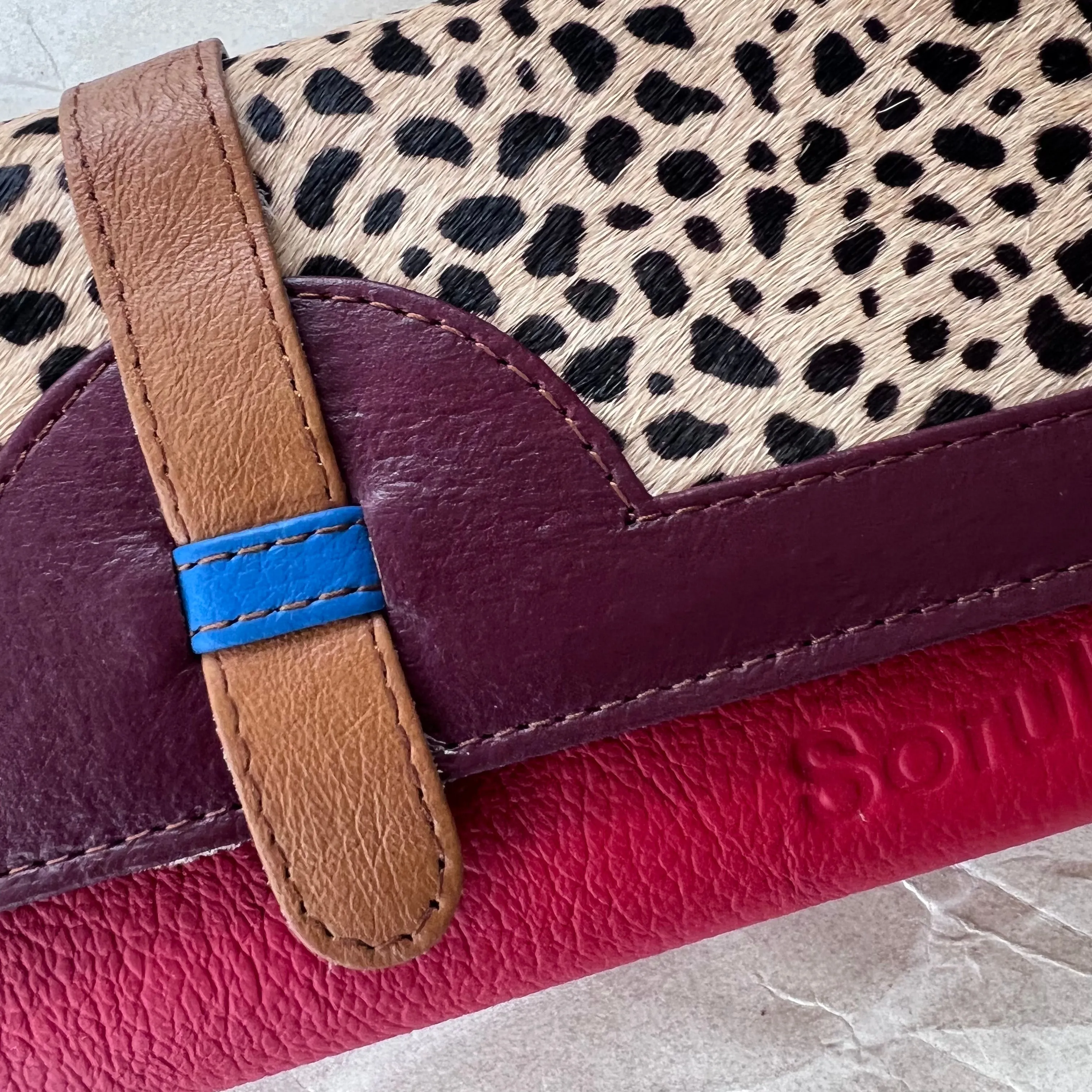 Soruka - Half Moon Wallet with Animal Print, Cranberry
