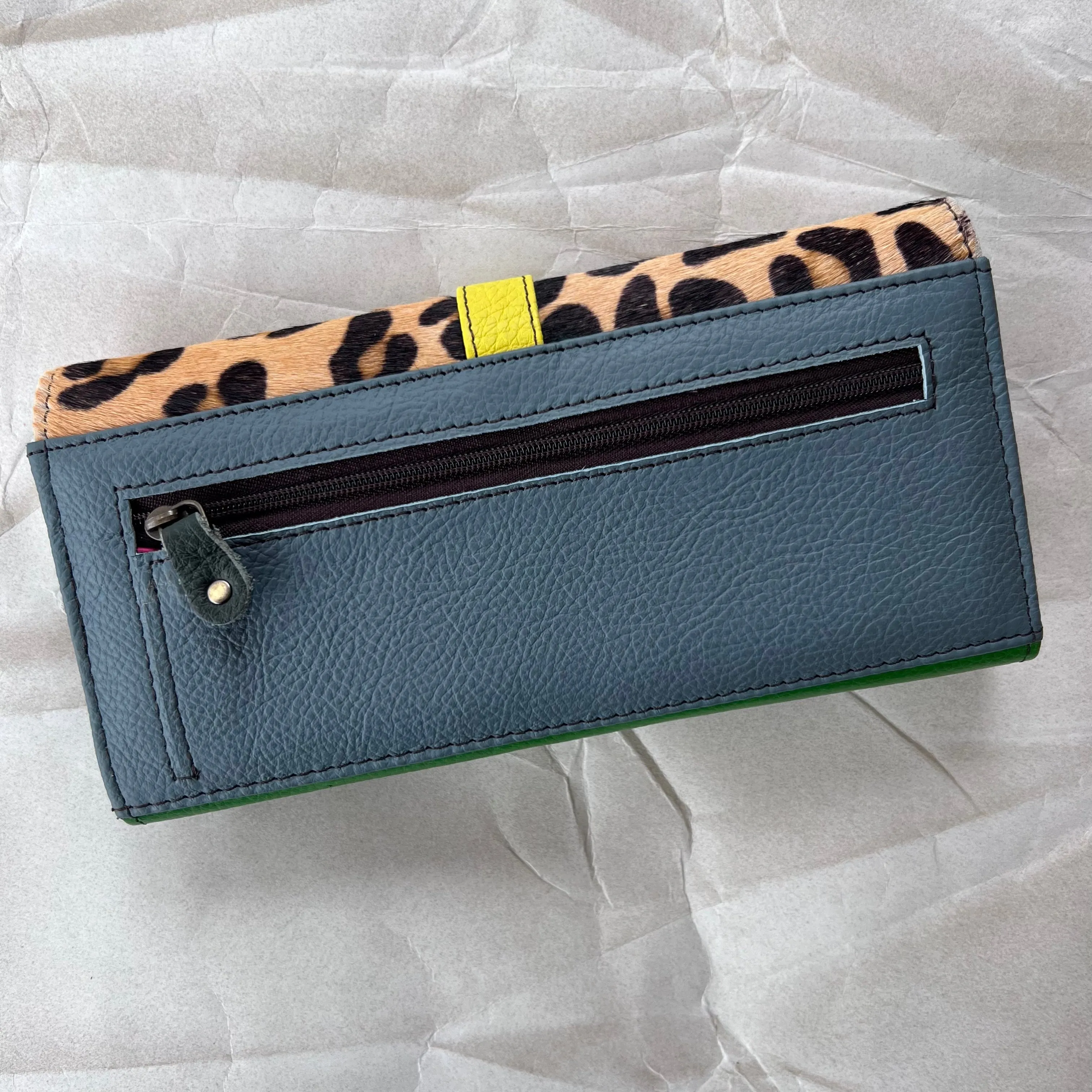 Soruka - Half Moon Wallet with Animal Print, Emerald