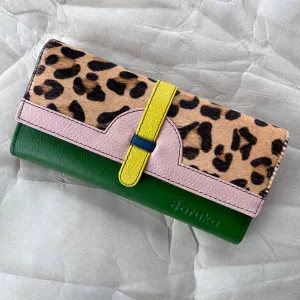 Soruka - Half Moon Wallet with Animal Print, Emerald