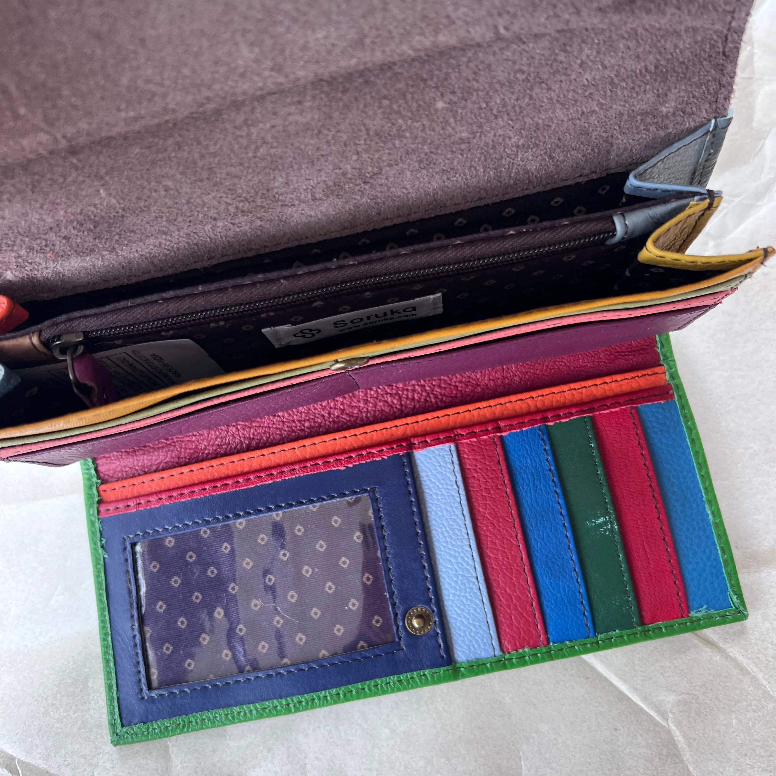 Soruka - Half Moon Wallet with Animal Print, Emerald