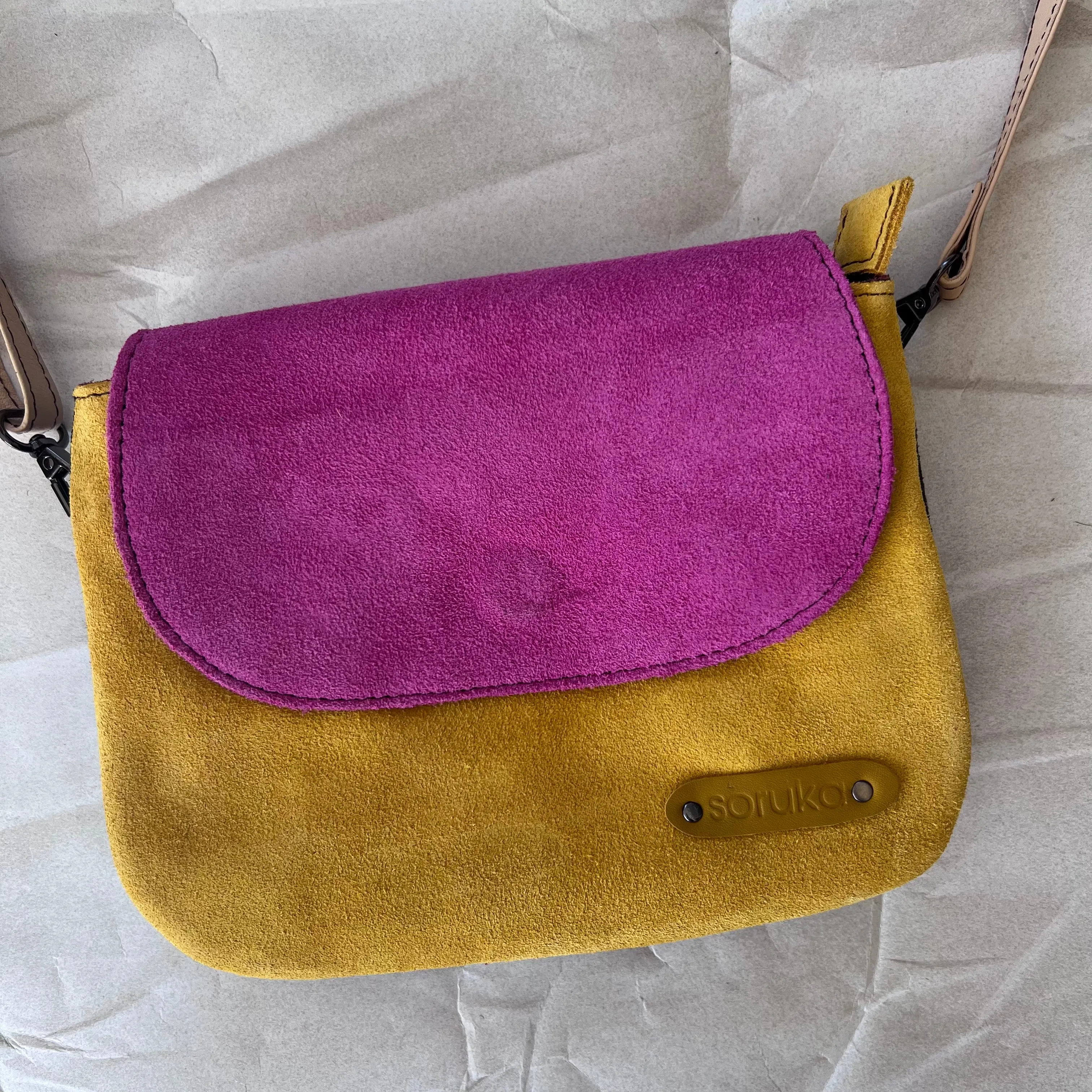 Soruka - Leo Reversible Suede Bag, Sunshine