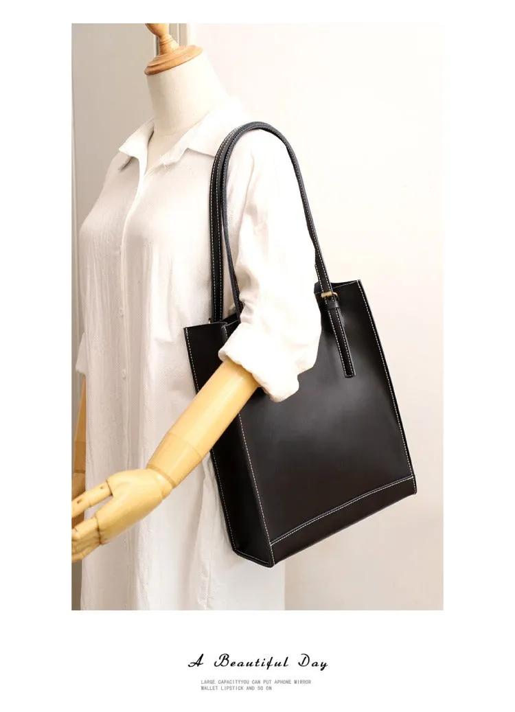 Stylish LEATHER WOMEN Vertical Tote BAG Handmade Cute Shopper Tote Purses FOR WOMEN