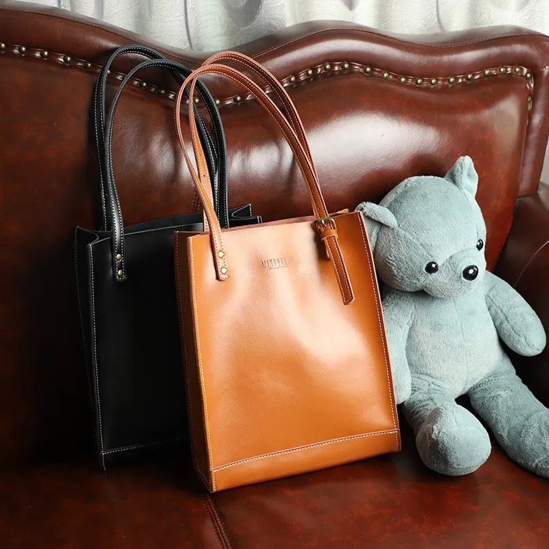 Stylish LEATHER WOMEN Vertical Tote BAG Handmade Cute Shopper Tote Purses FOR WOMEN