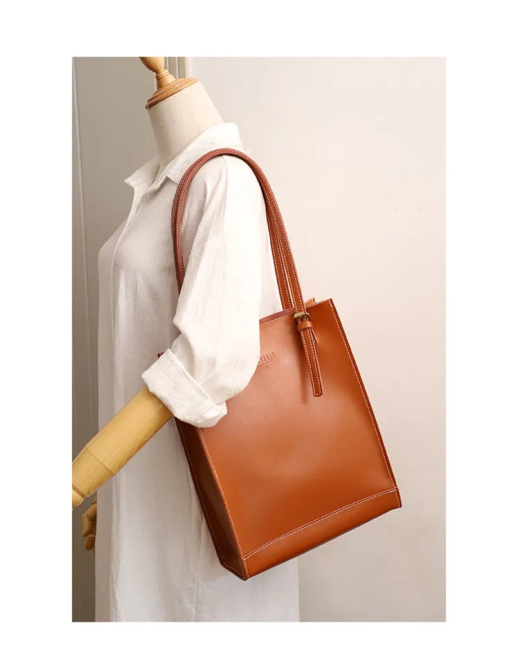 Stylish LEATHER WOMEN Vertical Tote BAG Handmade Cute Shopper Tote Purses FOR WOMEN