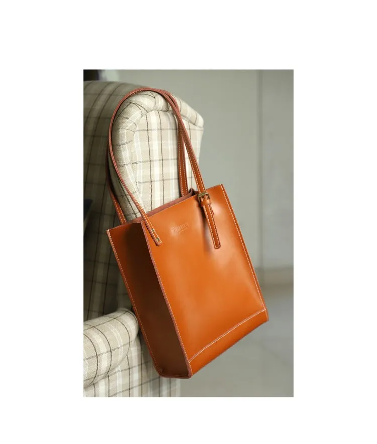 Stylish LEATHER WOMEN Vertical Tote BAG Handmade Cute Shopper Tote Purses FOR WOMEN